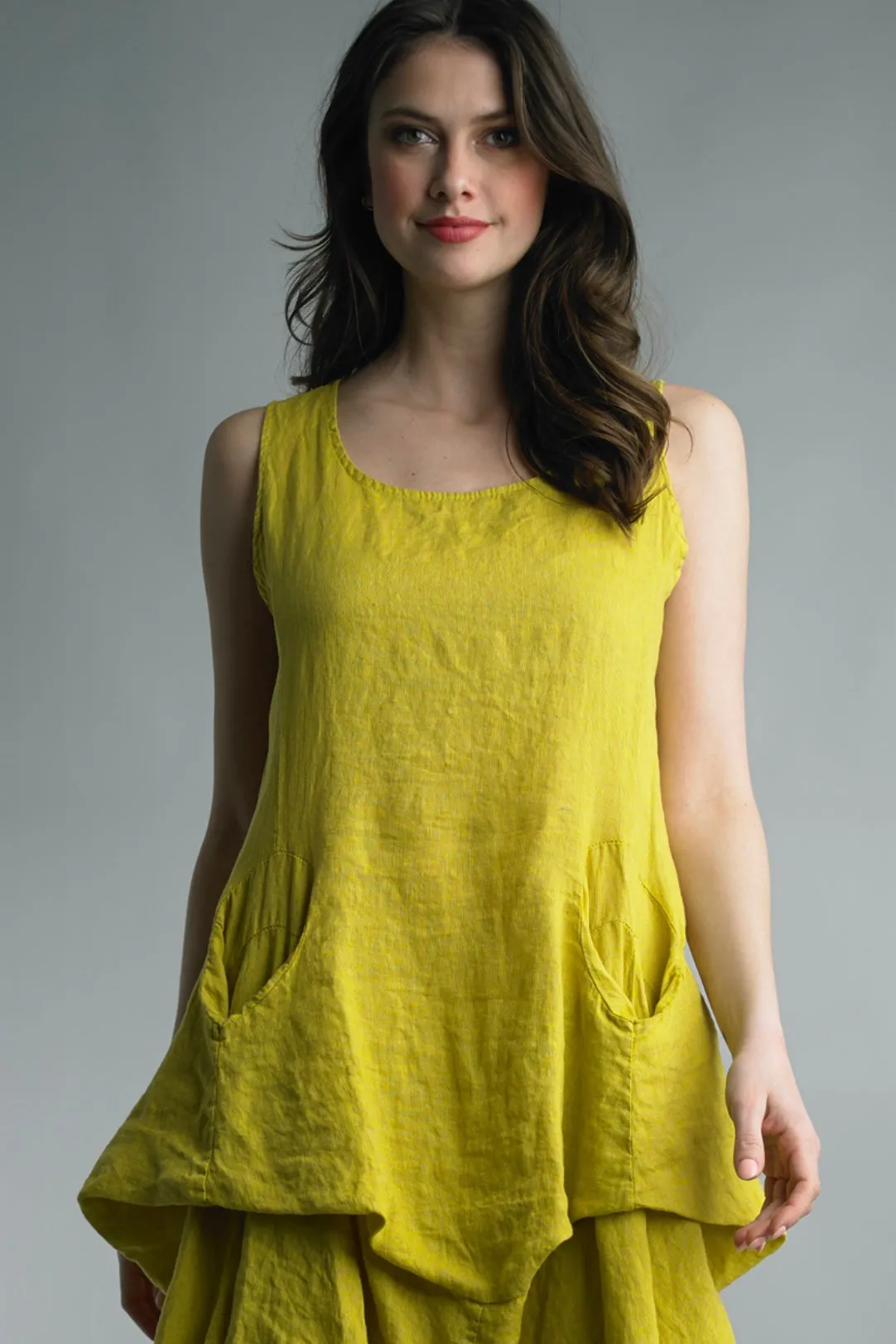 Unique Pocket Pickup Linen Dress