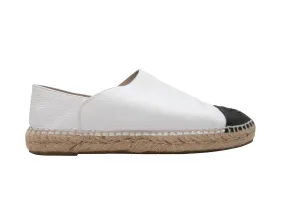 White & Black Chanel Cap-Toe Espadrille Flats Size 39
