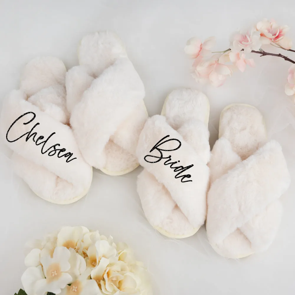 White Wedding Slippers