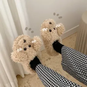 Women's Animal Faces Fluffy Slippers