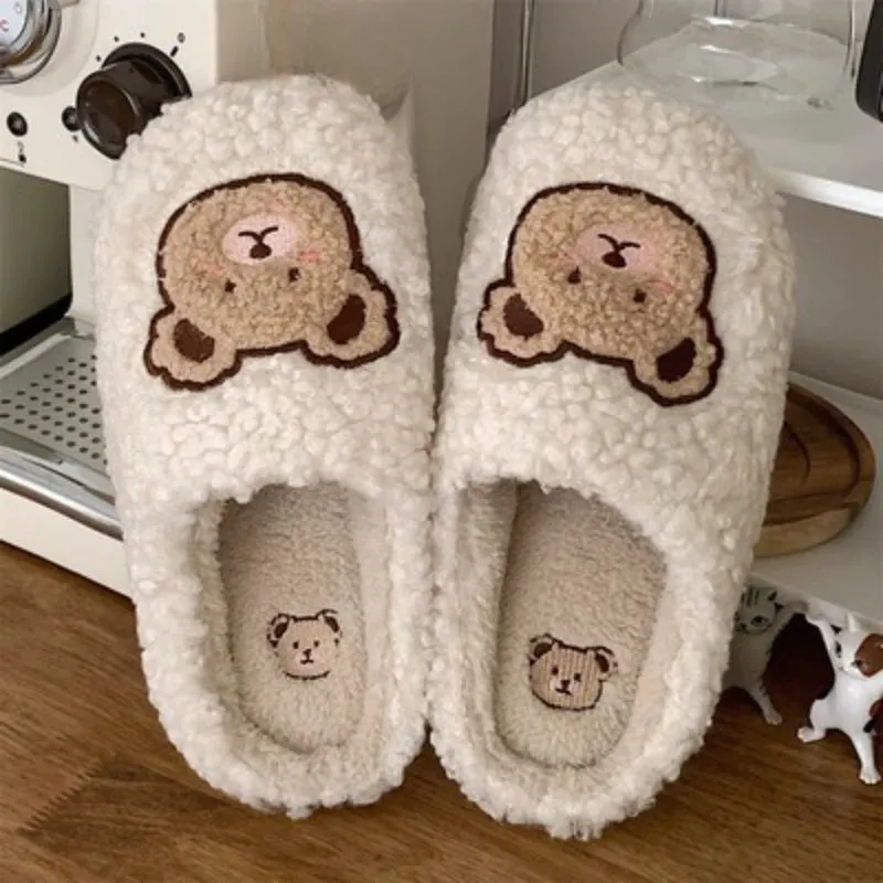 Women's Animal Faces Fluffy Slippers