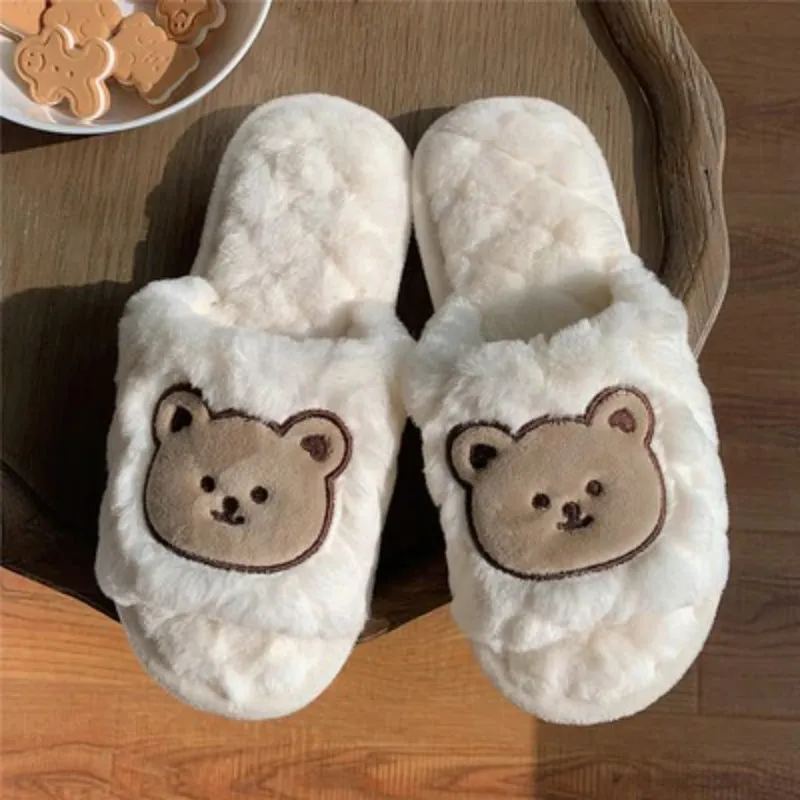 Women's Animal Faces Fluffy Slippers