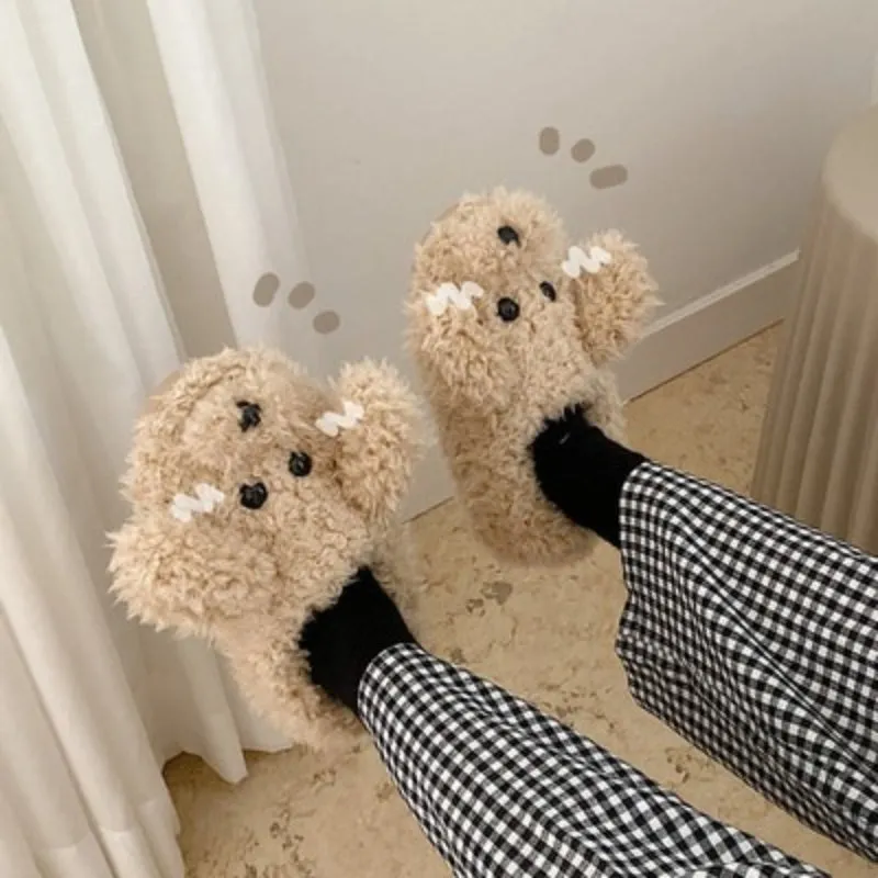 Women's Animal Faces Fluffy Slippers