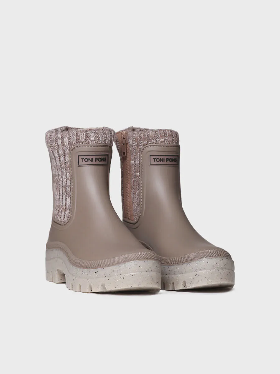 Women's rain Ankle boot in Taupe - CAMOS
