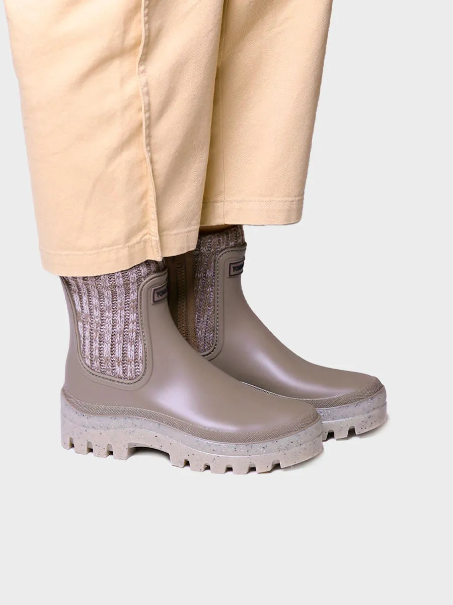 Women's rain Ankle boot in Taupe - CAMOS