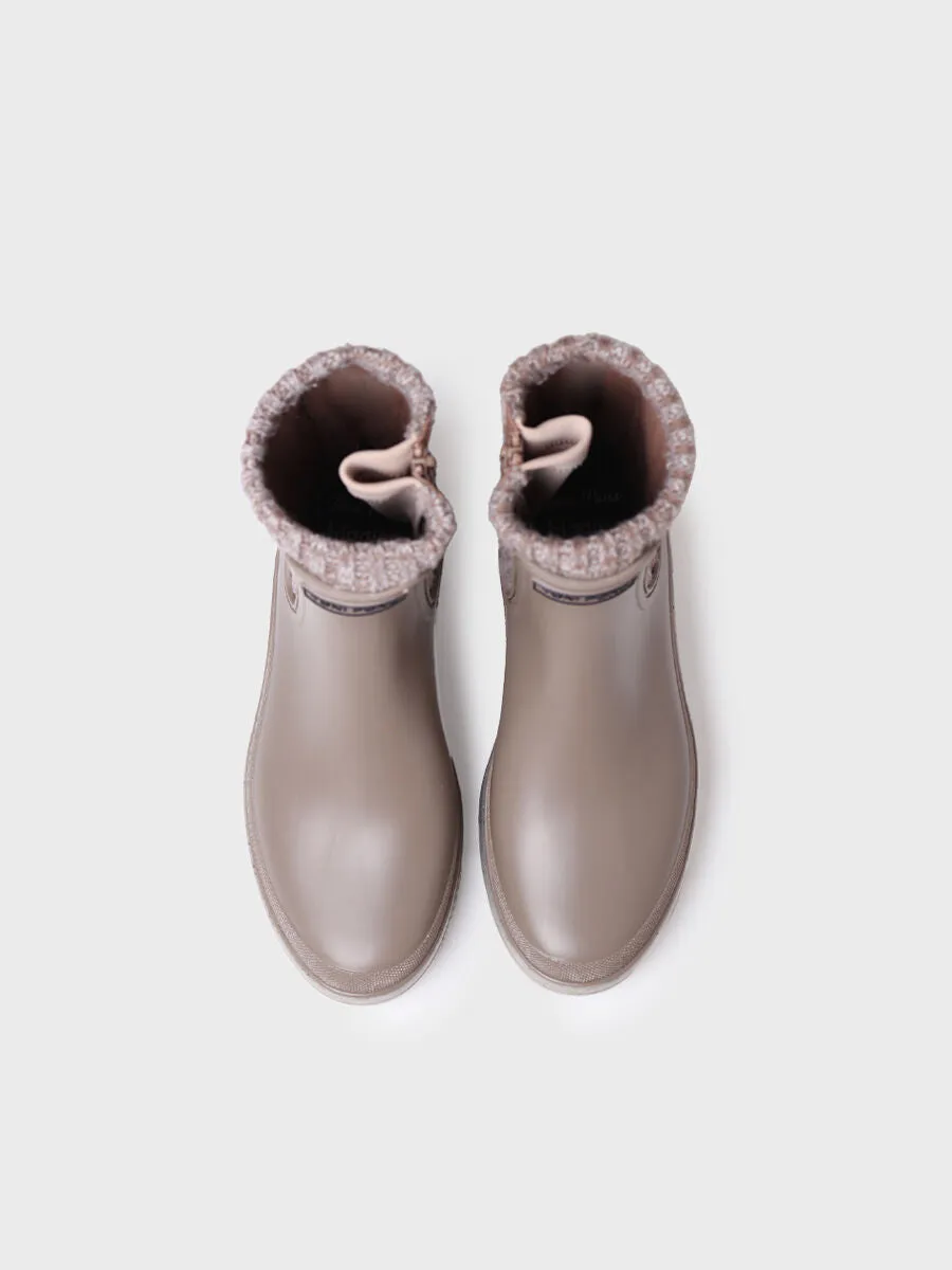 Women's rain Ankle boot in Taupe - CAMOS