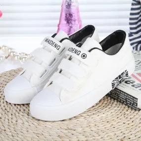 xakxx Large Wholesale Low-Top Velcro Women's Canvas Shoes Flat Solid Color Student Shoes Couple Union Flag Fashionable Ladies Shoes
